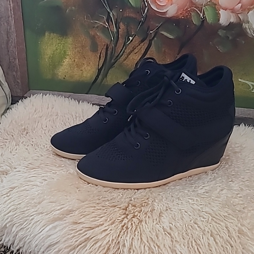 Ash platform wedge sneaker black
